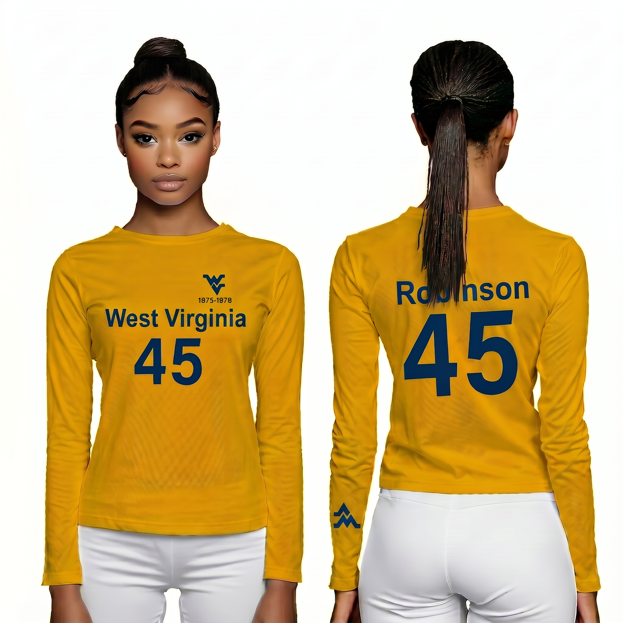Licensed Women's WVU Gold | Cooling Performance Long Sleeve Tee | Maurice "Mo" Robinson by Sassy Foot Fashion