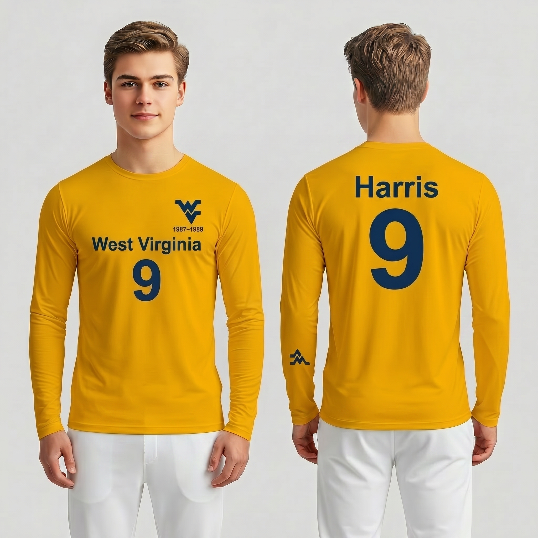 Licensed Men's/Unisex WVU Gold | Cooling Performance Long Sleeve Tee | “Major Harris” by Sassy Foot Fashion
