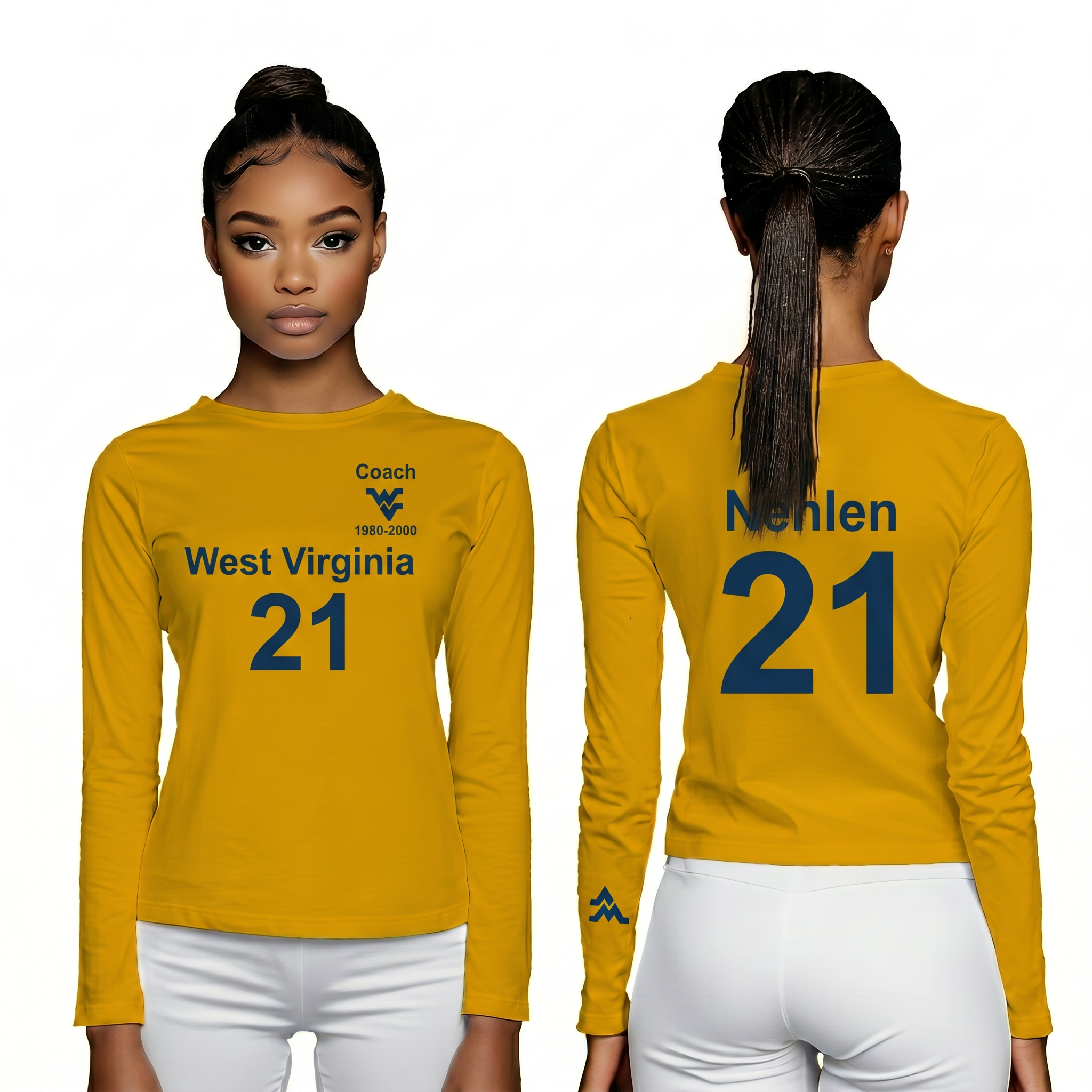 Licensed Women's WVU Gold | Cooling Performance Long Sleeve Tee | “Don Nehlen” by Sassy Foot Fashion
