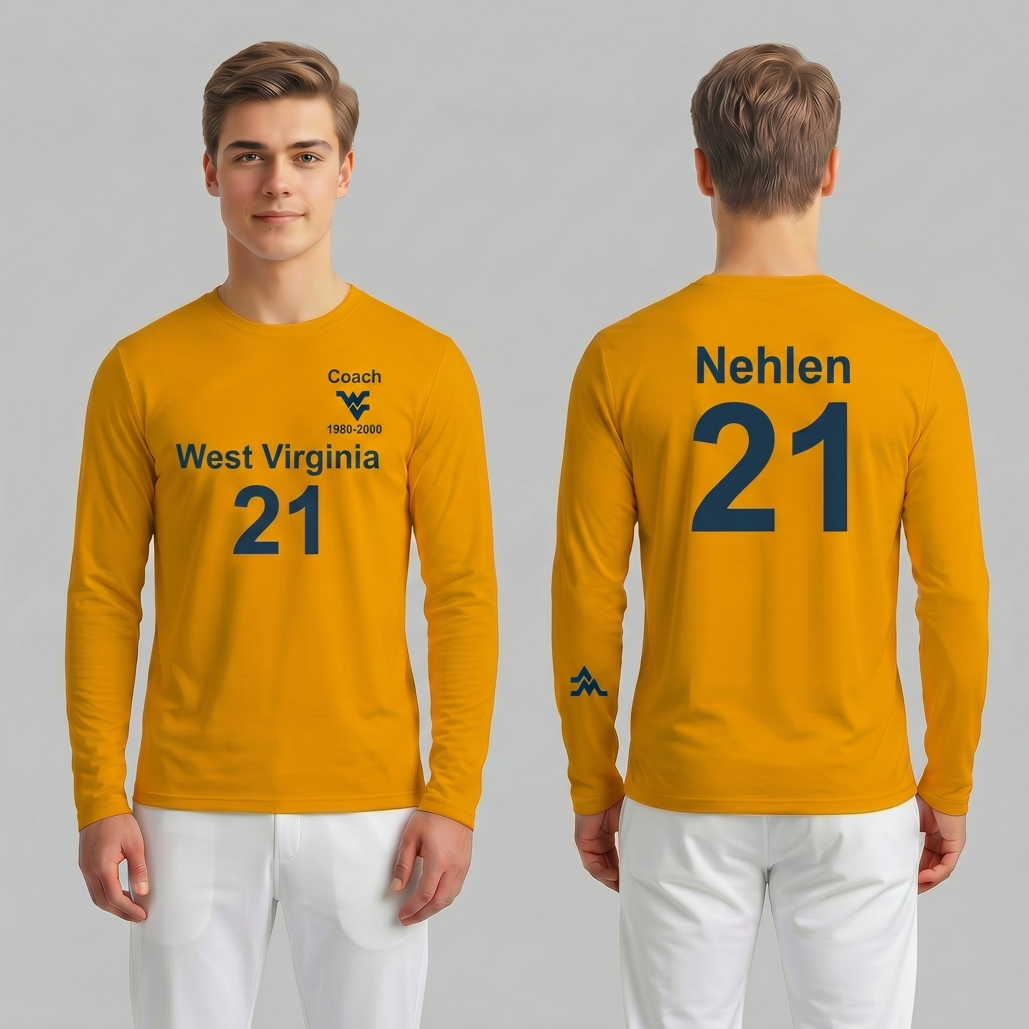Licensed Men's/Unisex WVU Gold | Cooling Performance Long Sleeve Tee | “Don Nehlen” by Sassy Foot Fashion